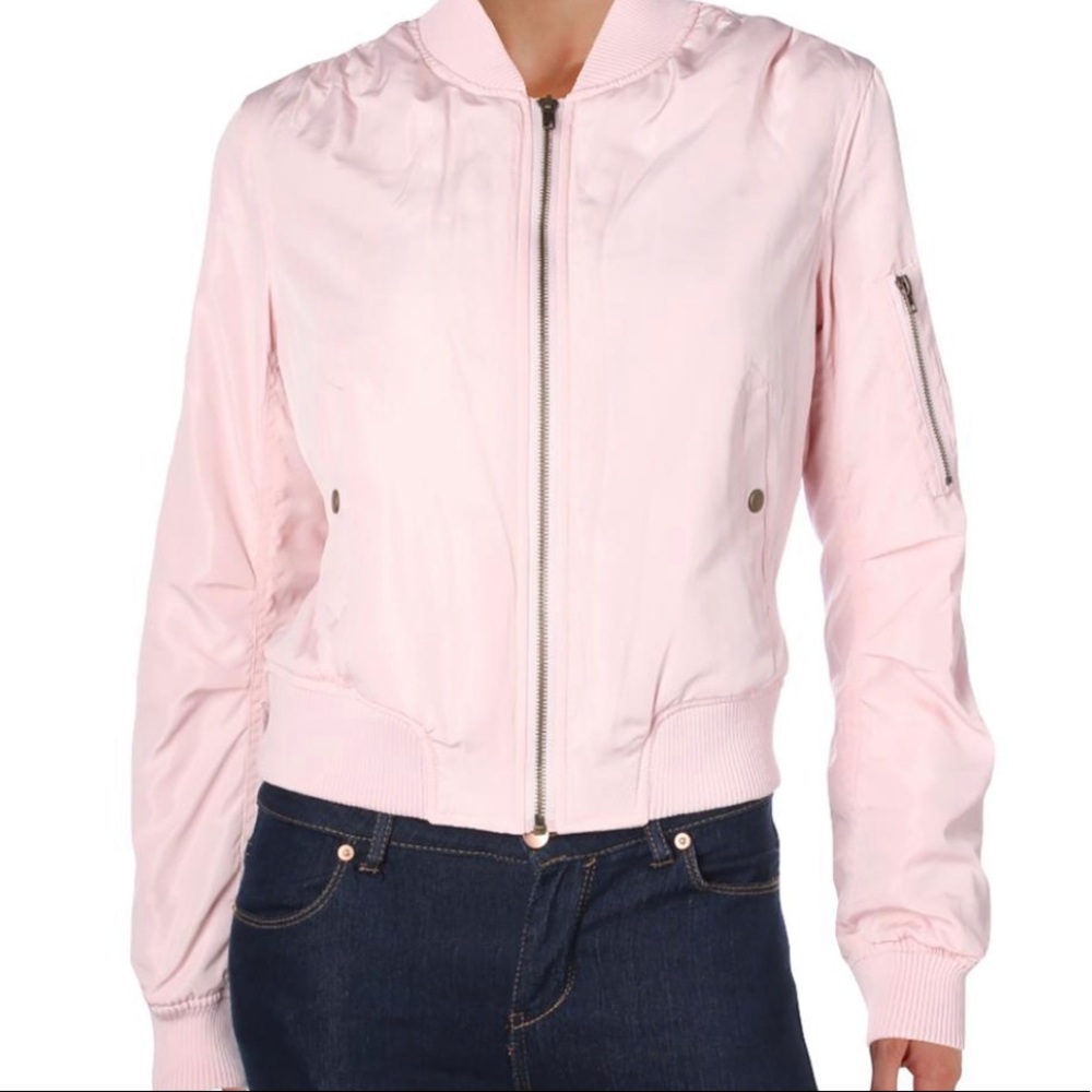 AQUA Pink Bomber Jacket